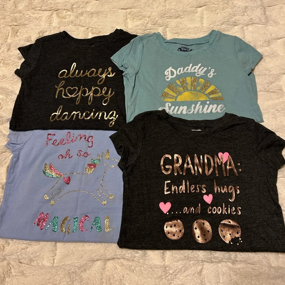 Lot of 4 Carter's and Old Navy Short Sleeve Tees for Toddler - Size 2T